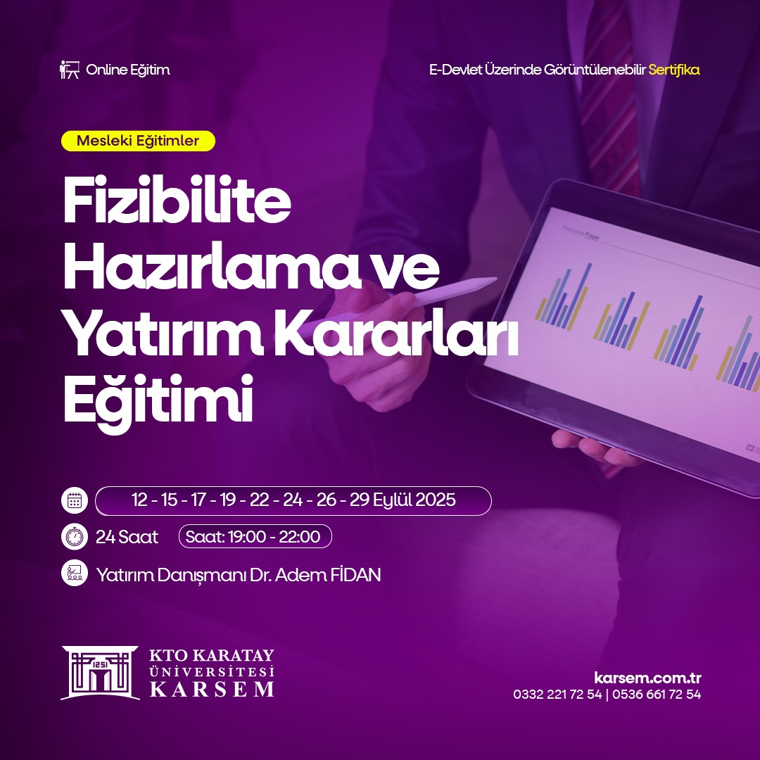 Fizibilite Hazırlama ve Yatırım Kararları Eğitimi Online Canlı Ders