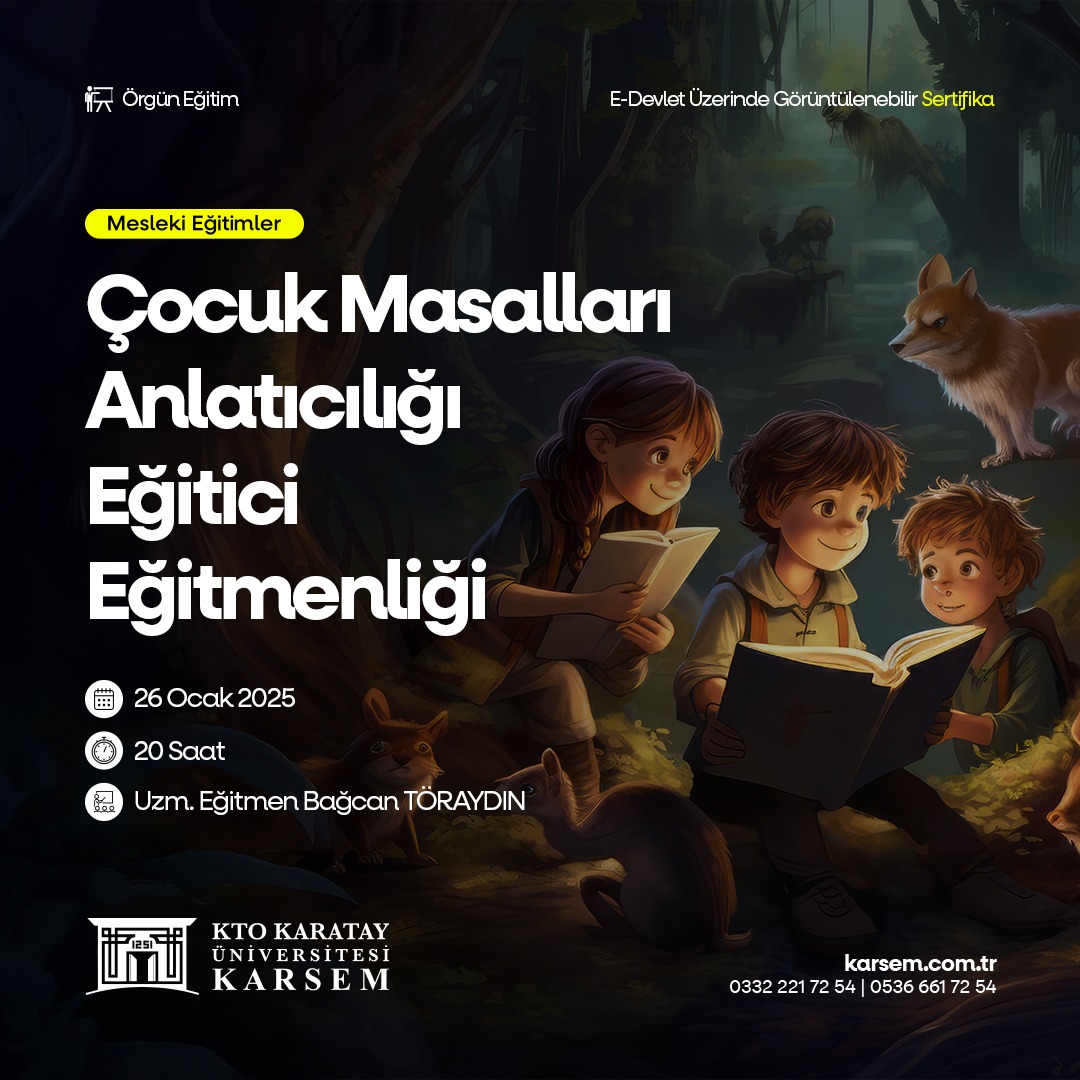 Çocuk Masalları Anlatıcılığı  Eğitici Eğitmenliği