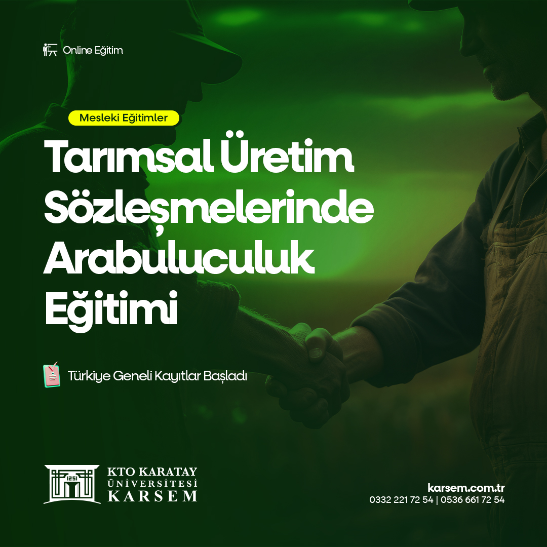 TARIMSAL ÜRETİM SÖZLEŞMELERİNDE (SÖZLEŞMELİ ÜRETİM MODELİNDE) UZMAN ARABULUCULUK